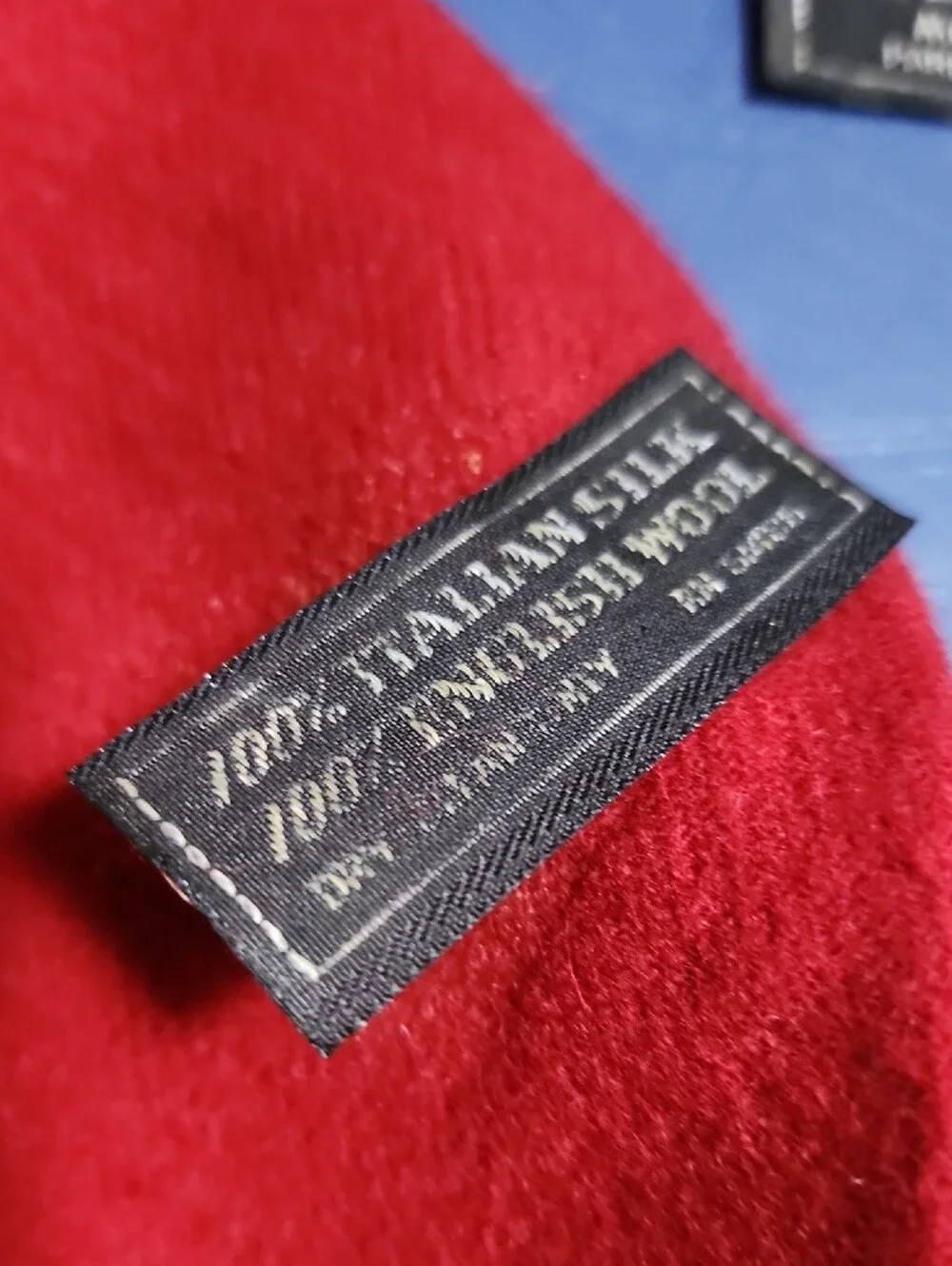 Vintage Christian Dior Authenticated Red Paisley Silk & Wool Scarf